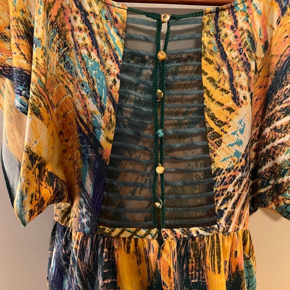 Free People Mini Dress W/ Zipper & 5 Button Mesh Back And Side Pockets--Size 4 l - Picture 6 of 14